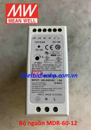 Bộ nguồn MDR-60-12 (60W 12V 5A) Meanwell