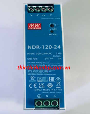 Bộ nguồn NDR-120-24 (120W 24V 5A) Meanwell