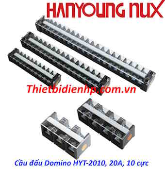 Cầu đấu dây điện Domino Hanyoung HYT-2010, 20A, 10 cực