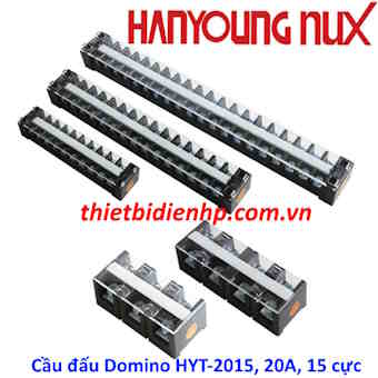 Cầu đấu dây điện Domino Hanyoung HYT-2015, 20A, 15 cực