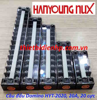 Cầu đấu dây điện Domino Hanyoung HYT-2020, 20A, 20 cực