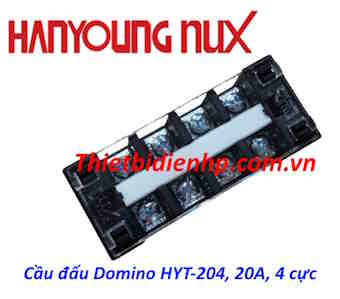 Cầu đấu dây điện Domino Hanyoung HYT-204, 20A, 4 cực