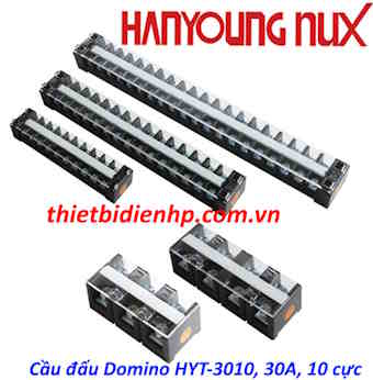Cầu đấu dây điện Domino Hanyoung HYT-3010, 30A, 10 cực