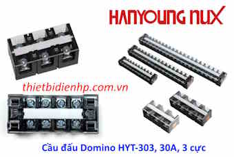 Cầu đấu dây điện Domino Hanyoung HYT-303, 30A, 3 cực