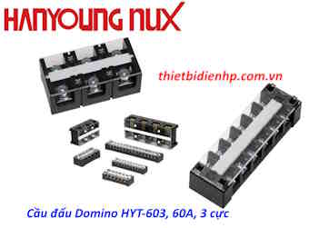 Cầu đấu dây điện Domino Hanyoung HYT-603, 60A, 3 cực