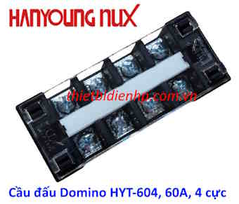 Cầu đấu dây điện Domino Hanyoung HYT-604, 60A, 4 cực