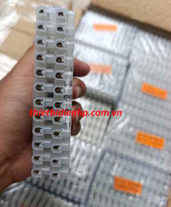 Cầu đấu điện nhựa trắng chống cháy 20A