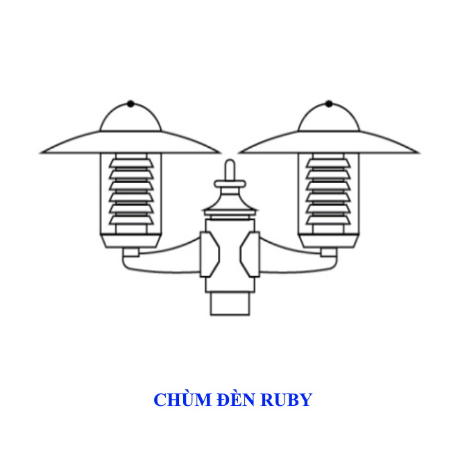 Chùm đèn RUBY sử dụng cho cột đèn trang trí