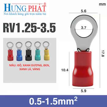 Đầu cos khuyên tròn bọc nhựa RV1.25-3.5 giá rẻ