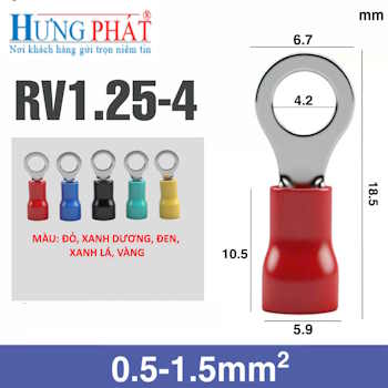 Đầu cos khuyên tròn bọc nhựa RV1.25-4 giá rẻ