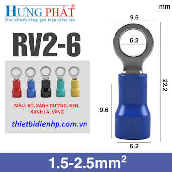 Đầu cos khuyên tròn bọc nhựa RV2-6 giá rẻ