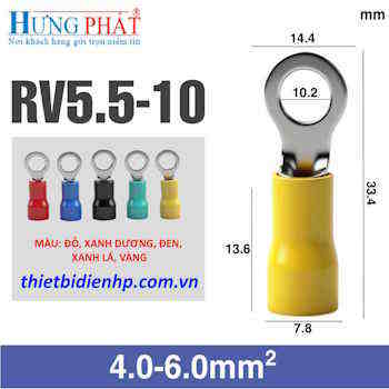 Đầu cos khuyên tròn bọc nhựa RV5.5-10 giá rẻ