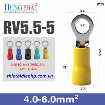 Đầu cos khuyên tròn bọc nhựa RV5.5-5 giá rẻ