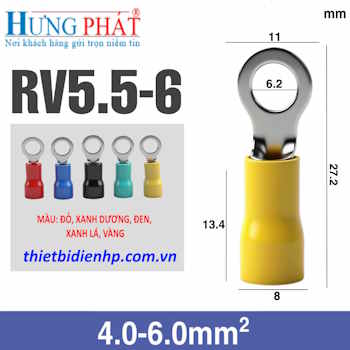 Đầu cos khuyên tròn bọc nhựa RV5.5-6 giá rẻ