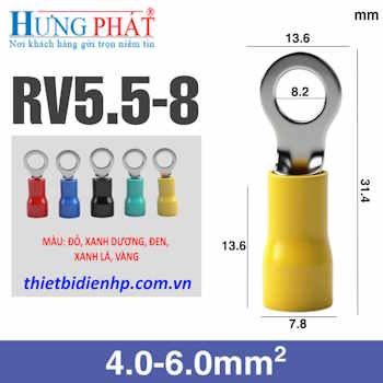 Đầu cos khuyên tròn bọc nhựa RV5.5-8 giá rẻ