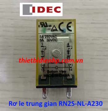 Rơ le trung gian RN2S-NL-A230 220V 5A (8 chân dẹp) IDEC