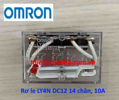Rơ le trung gian LY4N DC12 Omron 14 chân, 10A
