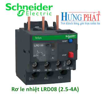 Rơ le nhiệt LRD08 Schneider (2.5-4A)