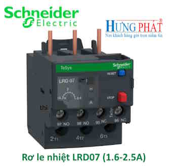 Rơ le nhiệt LRD07 Schneider  (1.6-2.5A)