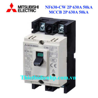 MCCB 2P 630A 50kA - Aptomat Mitsubishi NF630 CW 2P 630A 50kA