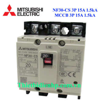 MCCB 3P 15A 1.5kA - Aptomat Mitsubishi NF30 CS 3P 15A 1.5kA