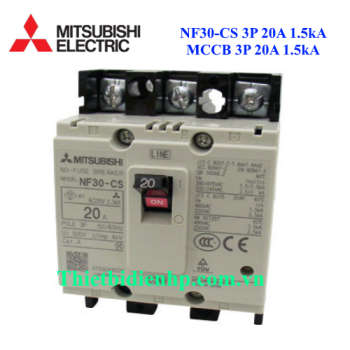MCCB 3P 20A 1.5kA - Aptomat Mitsubishi NF30 CS 3P 20A 1.5kA