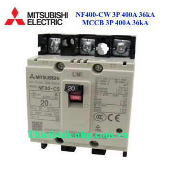 MCCB 3P 400A 36kA - Aptomat Mitsubishi NF400 CW 3P 400A 36kA